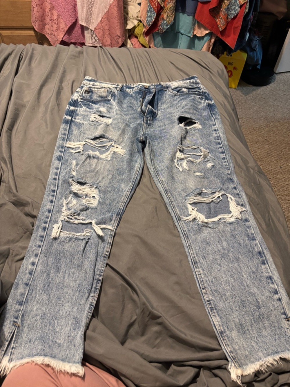 Kancan Amy Light Blue Distressed Ripped Jeans 13/30